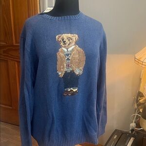 Polo Ralph Lauren Blue Sweater with Bear Design